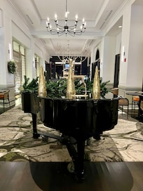 Sitting area beside Starbucks