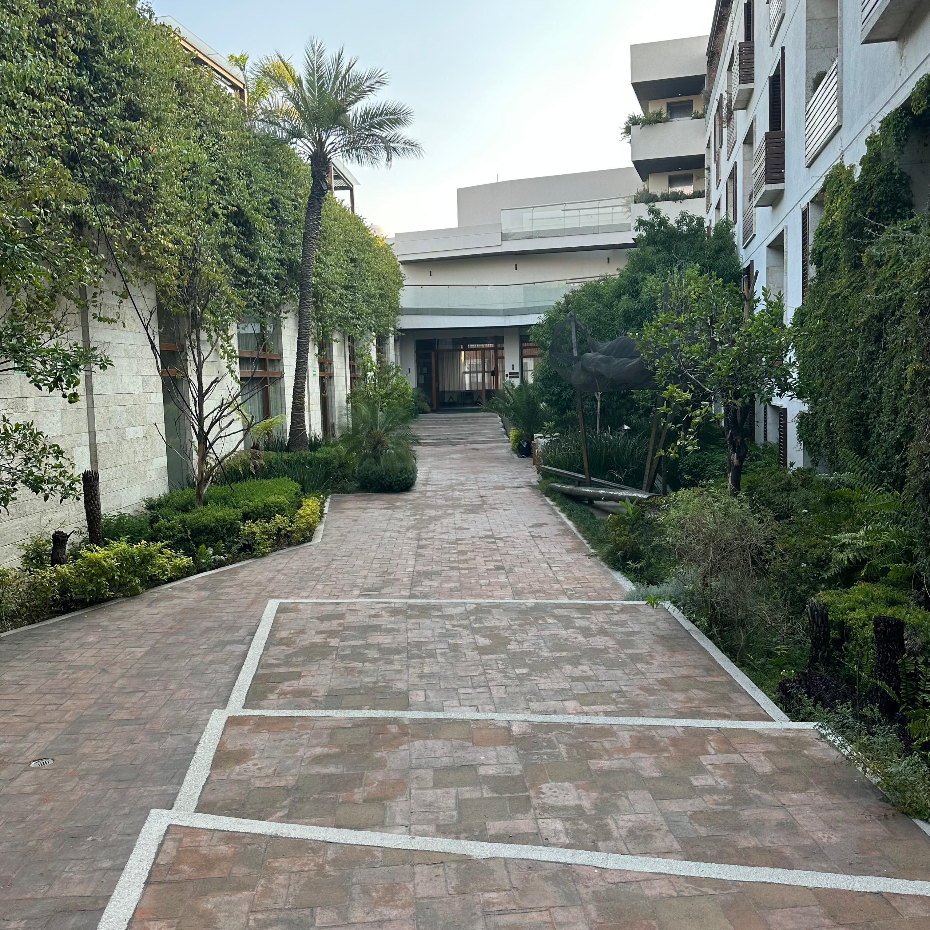 Gardens leading to the lobby