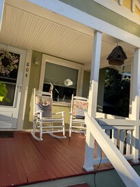 Great porch for morning coffee/happy hour or neighborhood watching