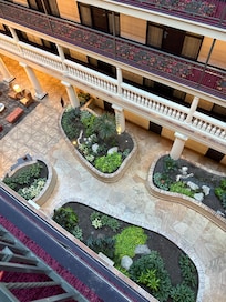 Hotel hallway with real plant life!