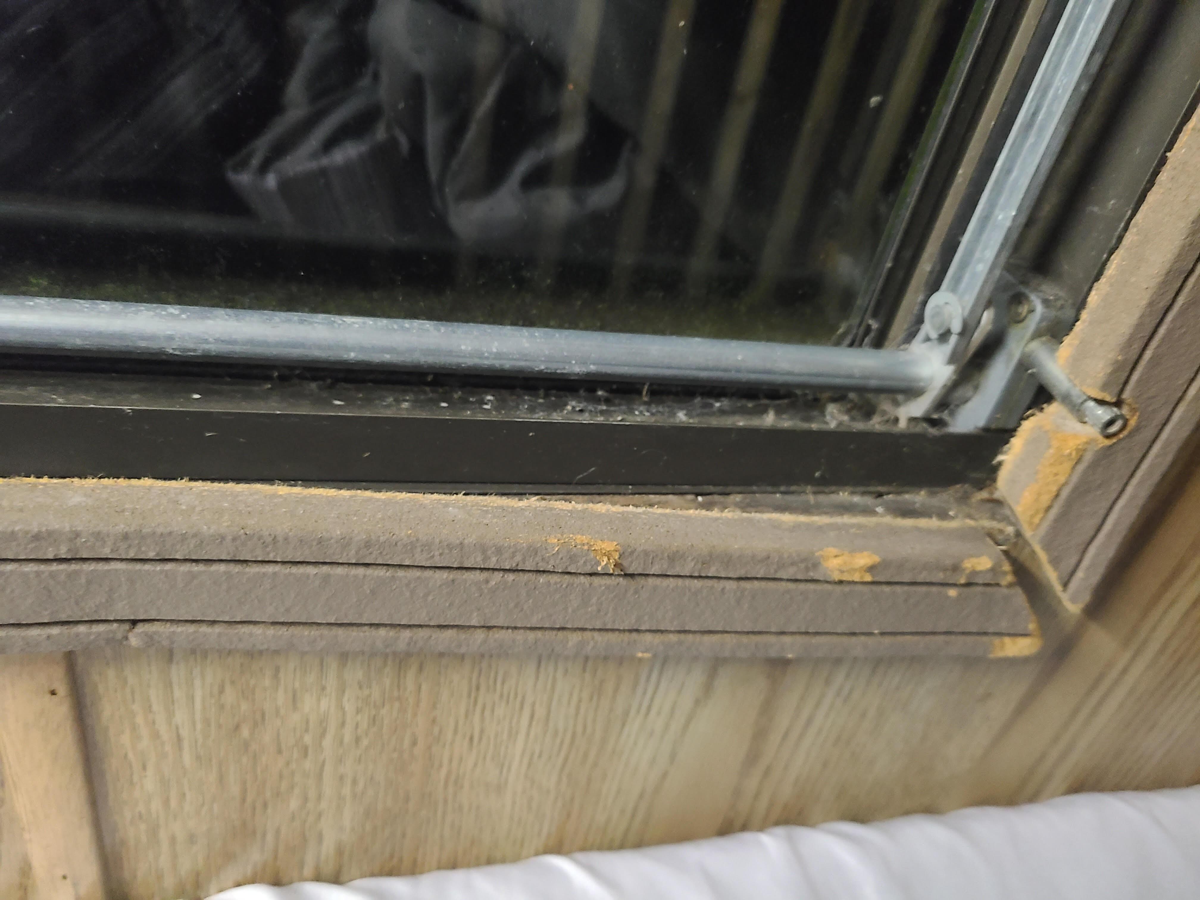 Broken, rotting, dirty windows. 