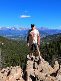 Picture I took of my husband from trail at Lily Lake.
