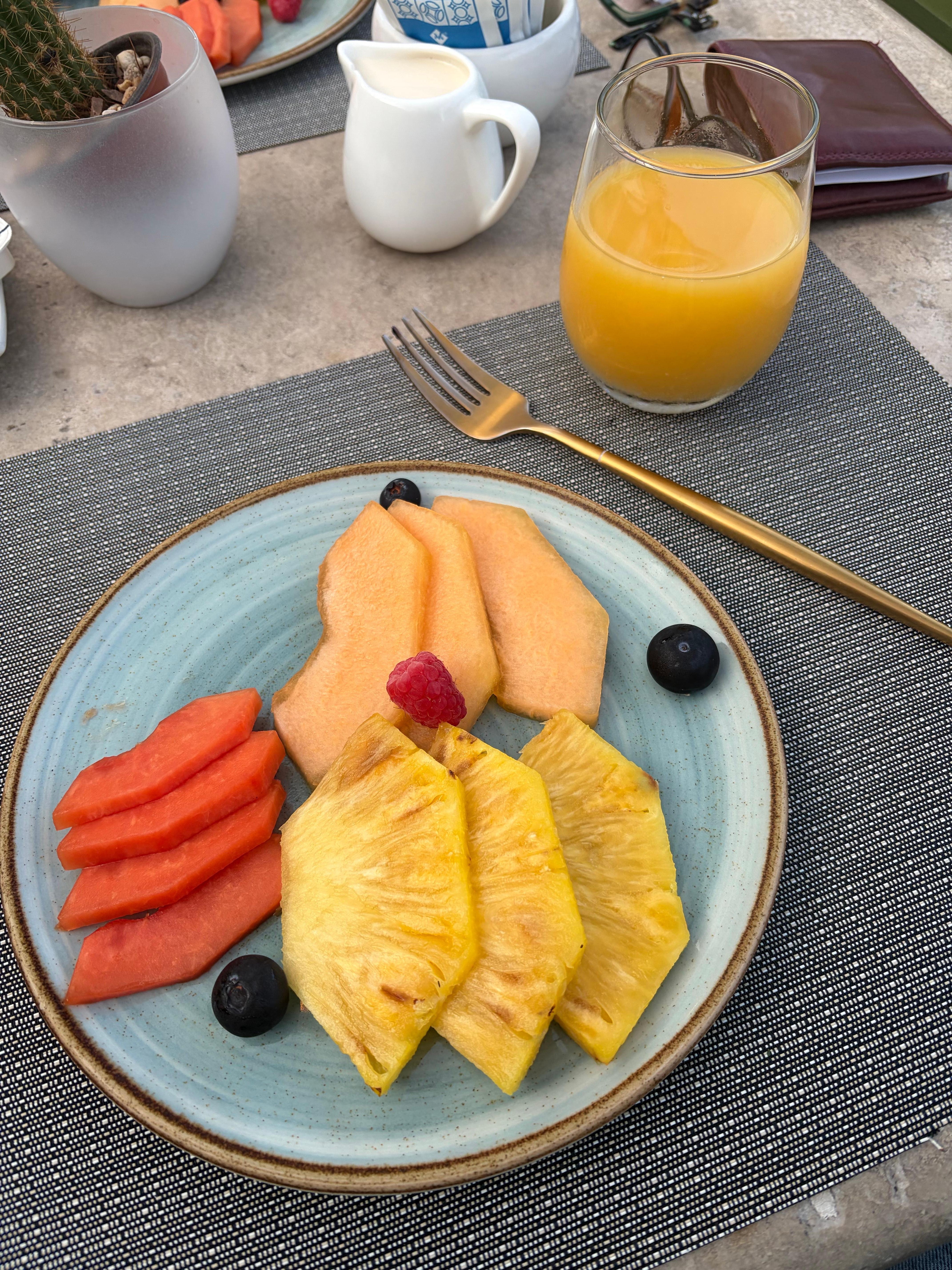 Delicious fruit every morning with breakfast