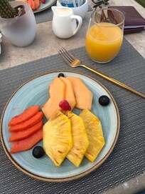 Delicious fruit every morning with breakfast
