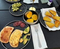 Breakfast from items bought at Lidl down the street.