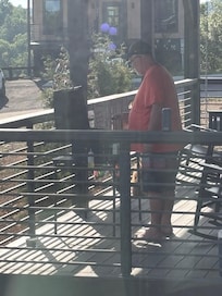 Cabin to the right grilling