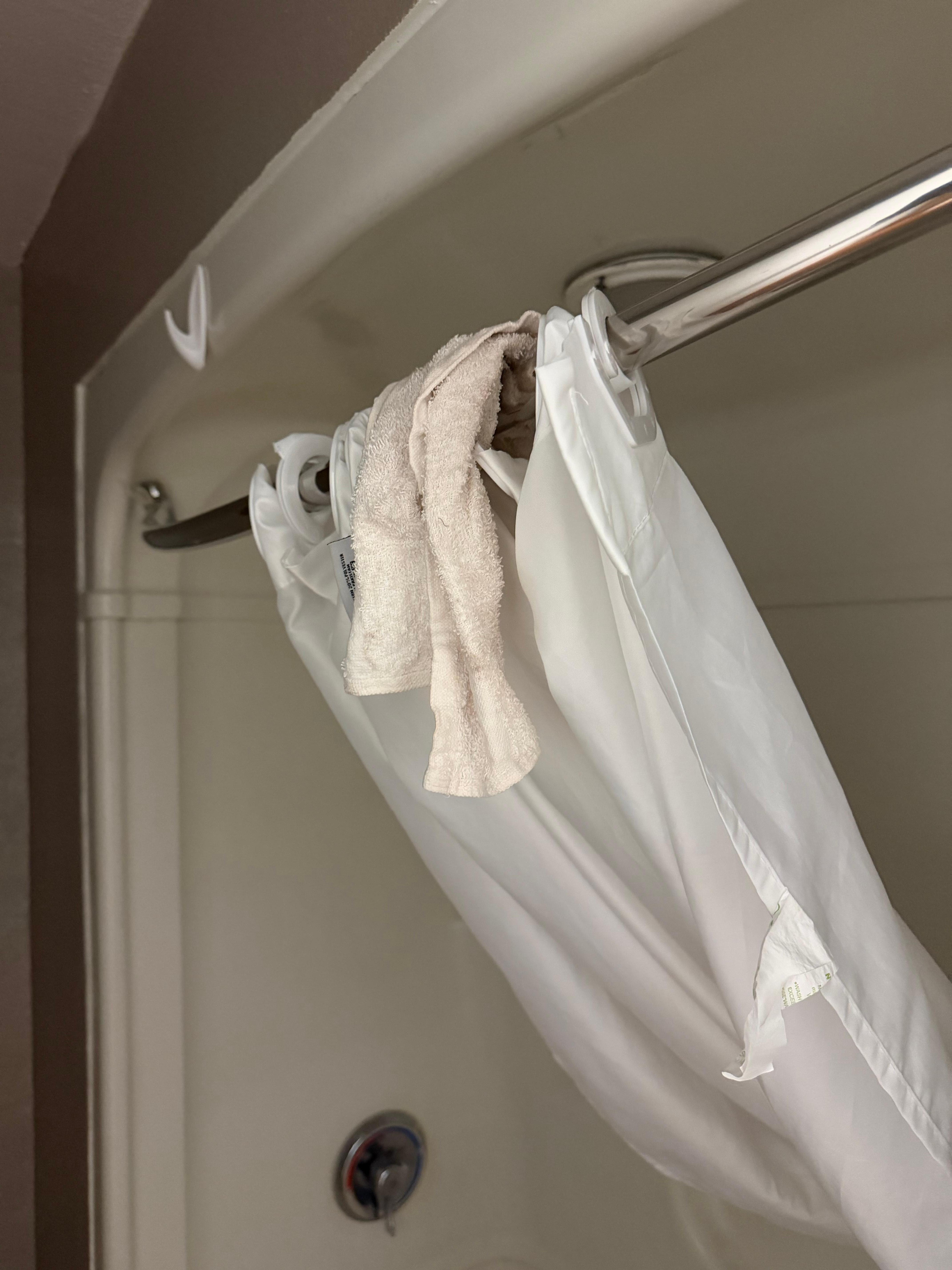 Dirty wash cloth in bathroom