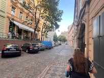 Lovely quiet street with James Joyce Irish Pub right across the street