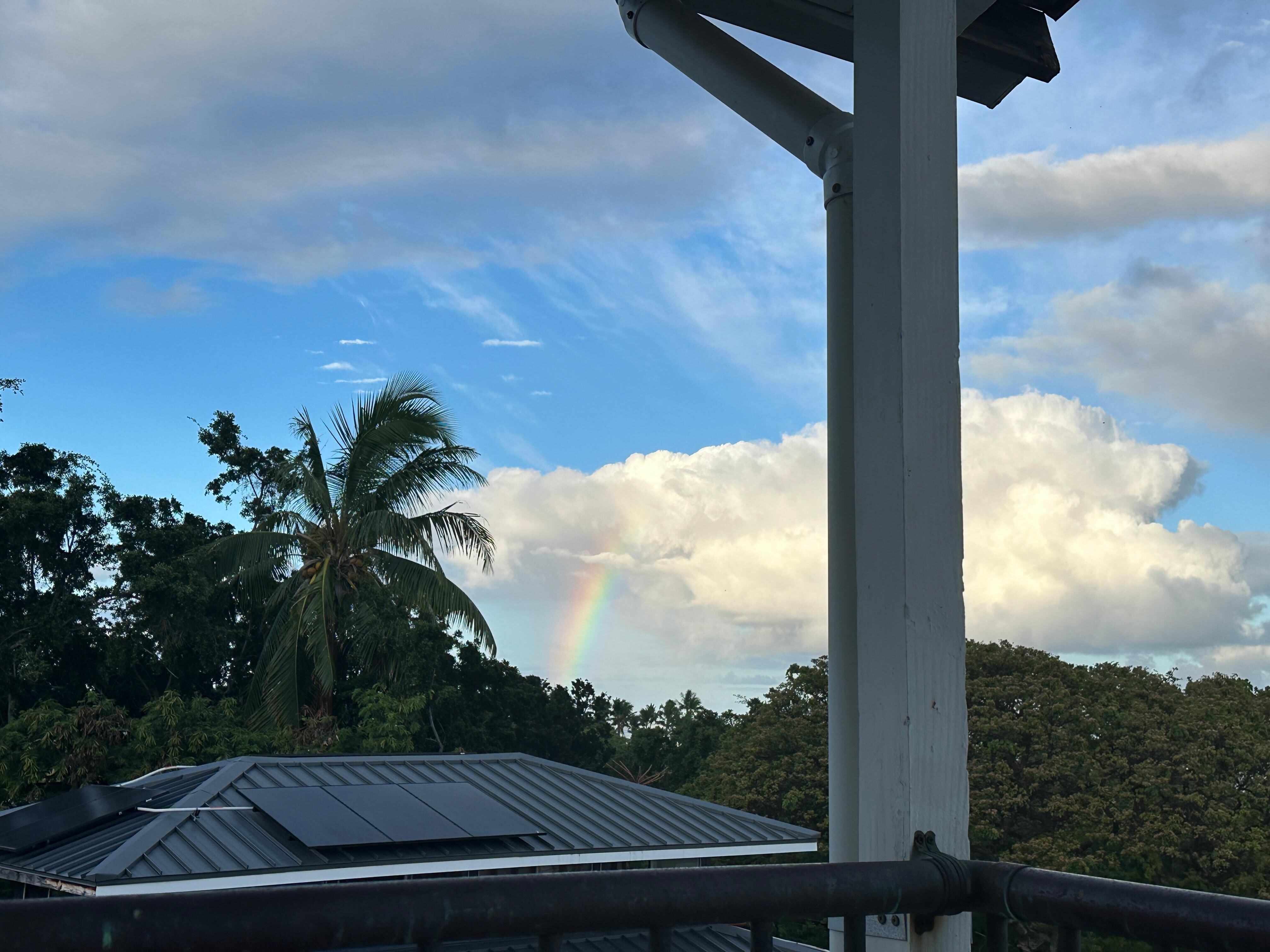 View from balcony to rainbow