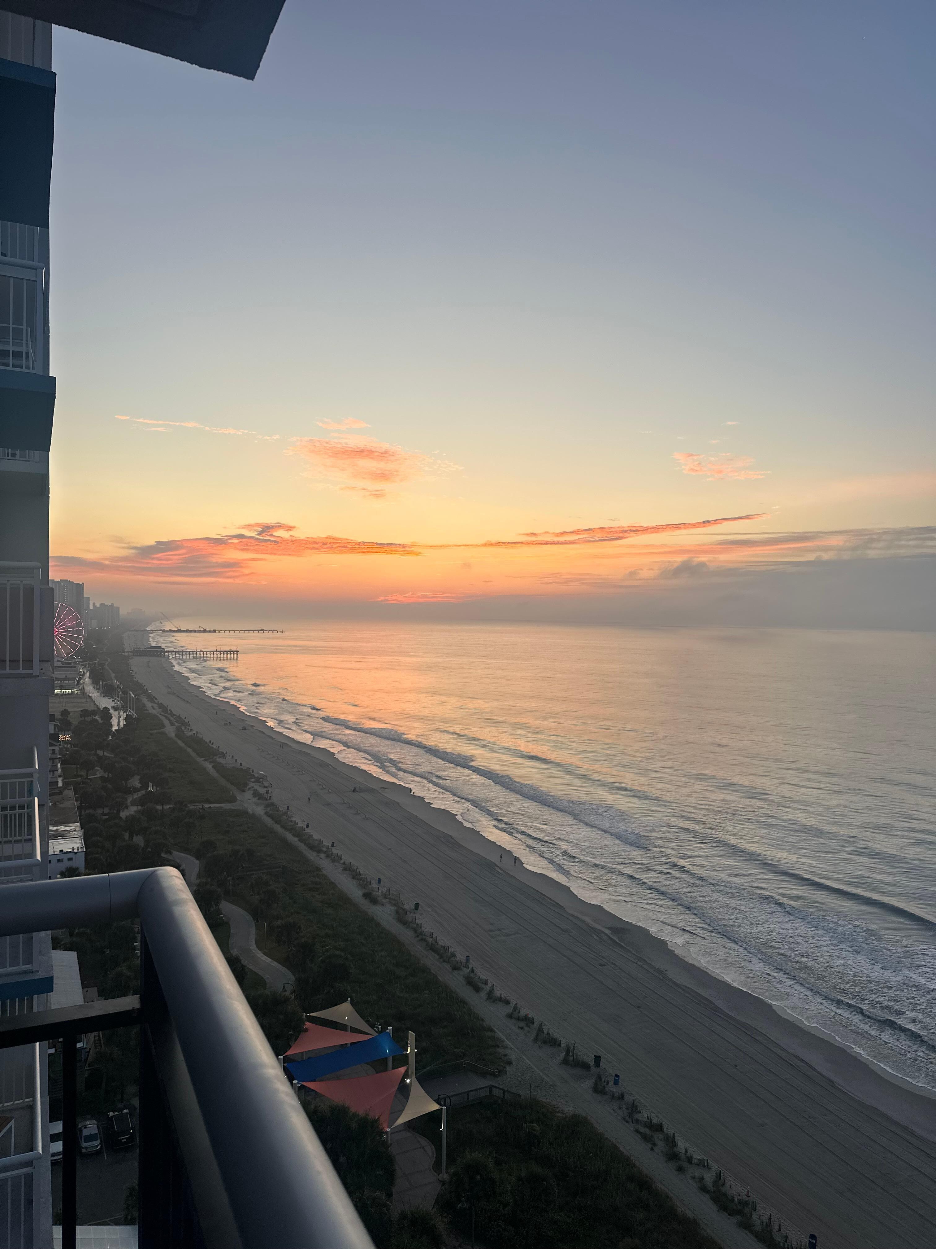 Sunrise from the main balcony. 