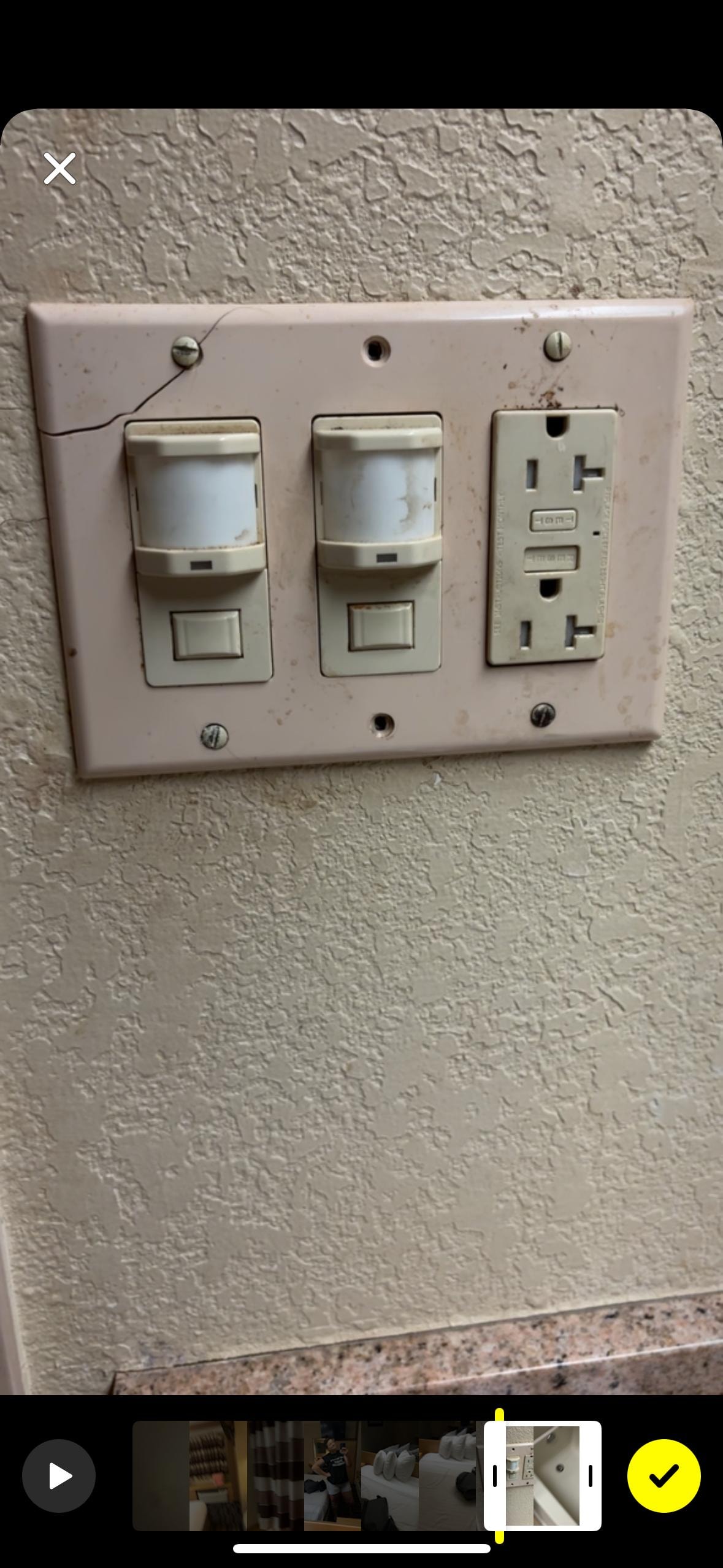 Light switch in the bathroom