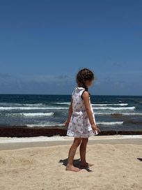 The 4 year old loved the sandy part of the patio like a personal sandbox