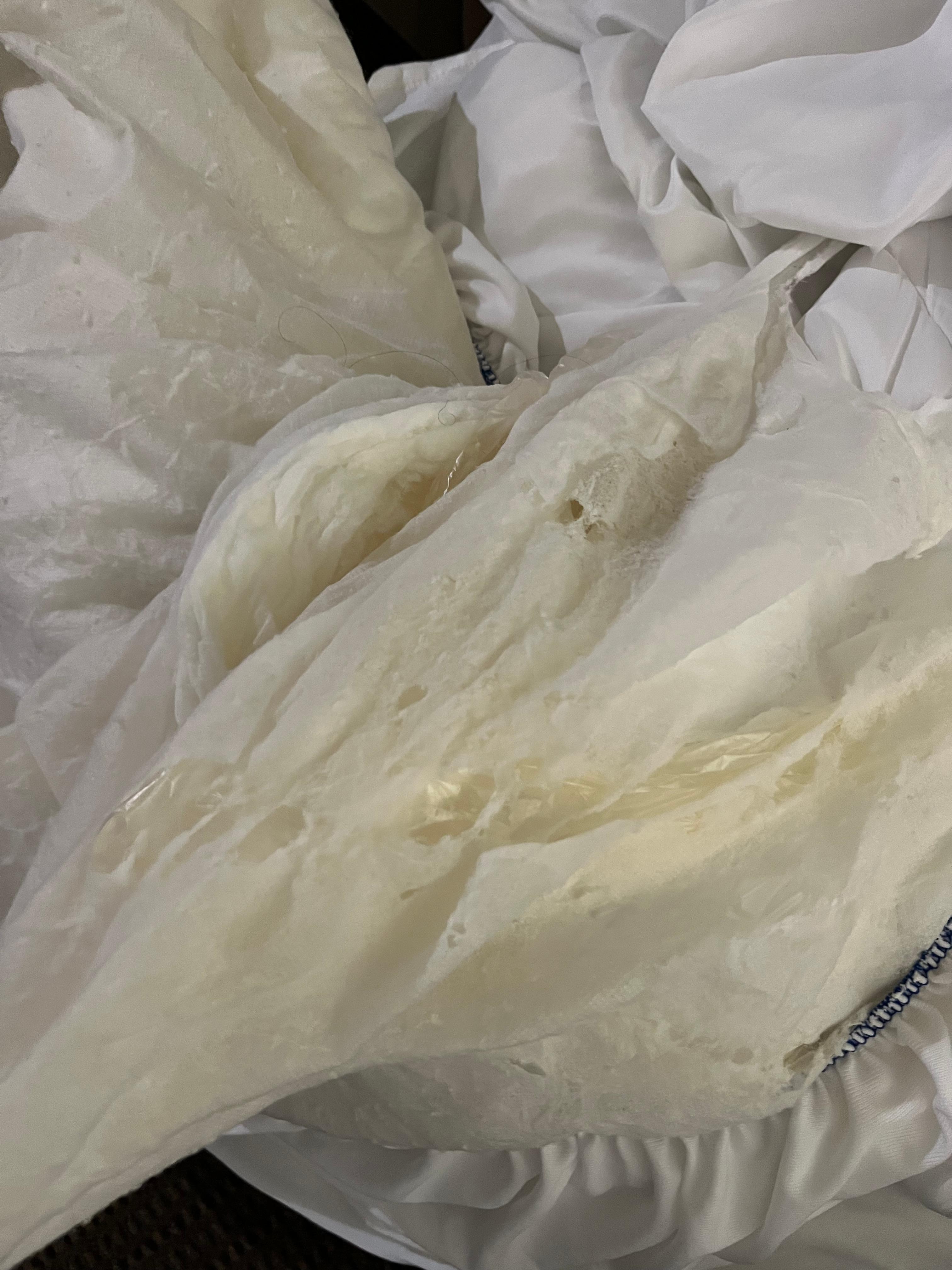 No blanket but we were given this disgusting mattress protector for the hideaway bed