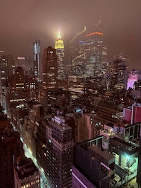 View from the rooftop lounge at night