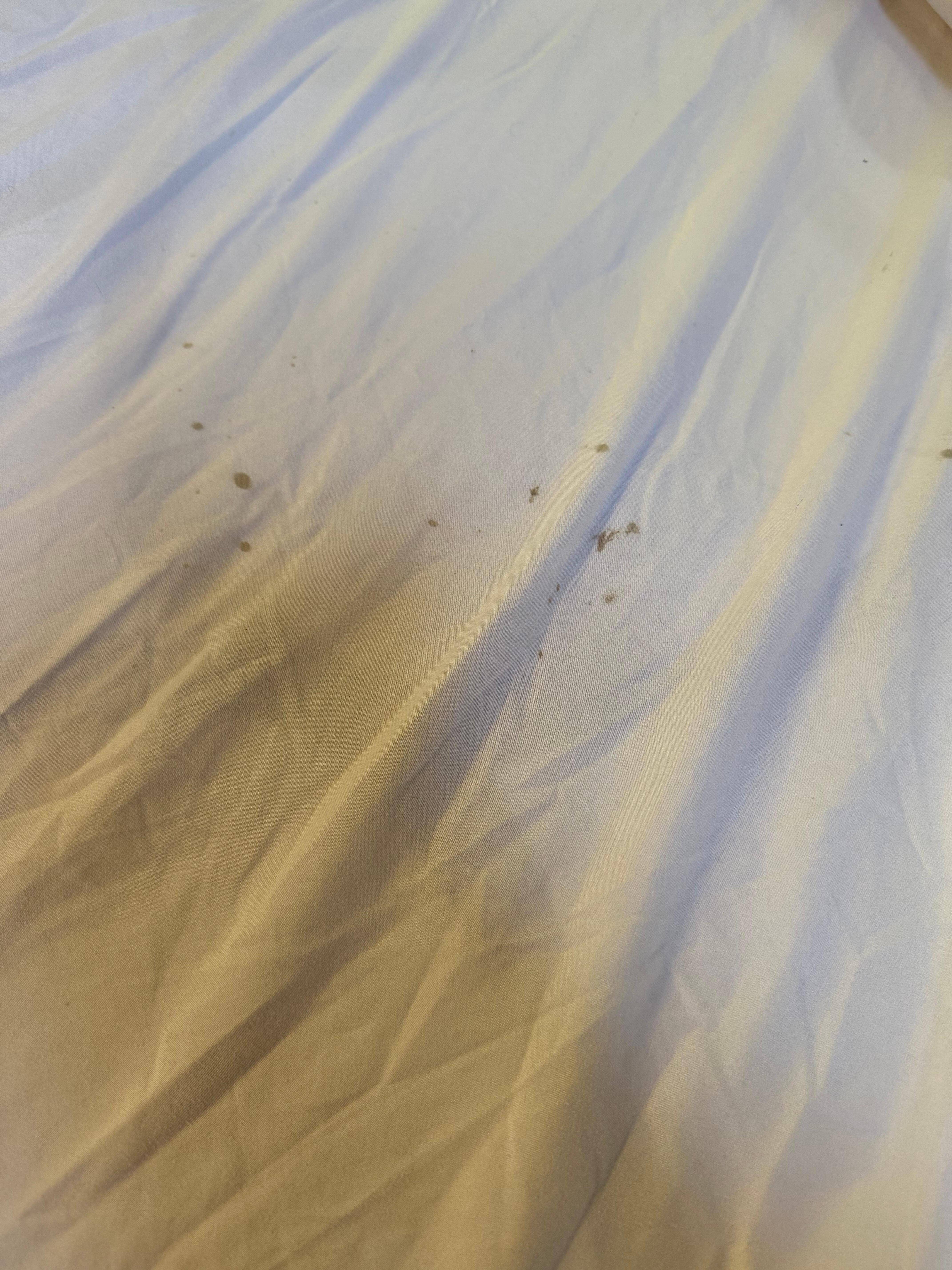 Blood stains on sheets