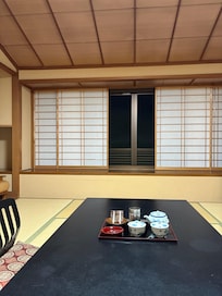 Our room with the table, tea is always available