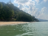 View of area while standing in the warm clear water