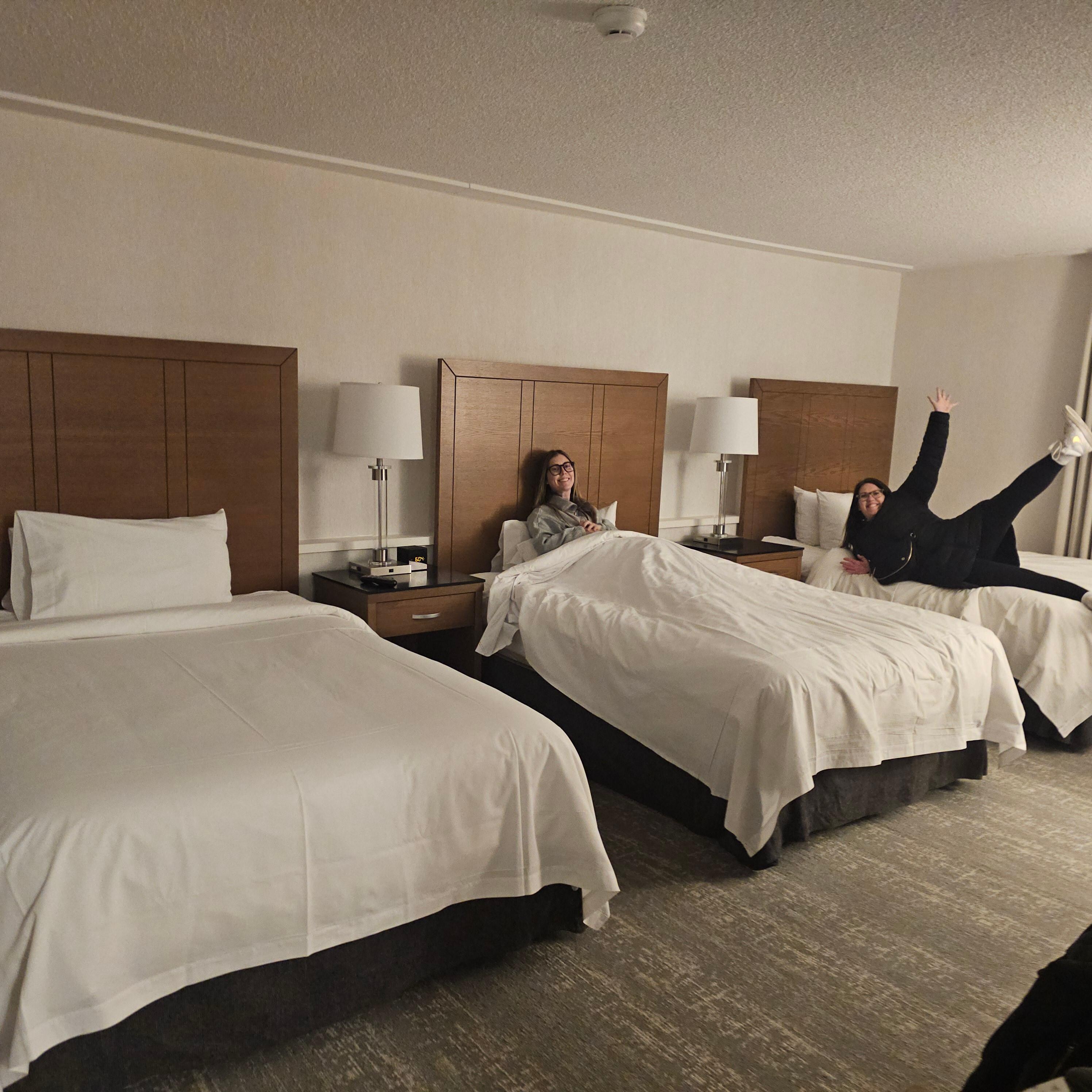 My daughters loving the upgrade of the extra bed. Everyone had the best sleep.