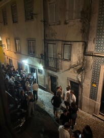 Partners until 2-3am outside window