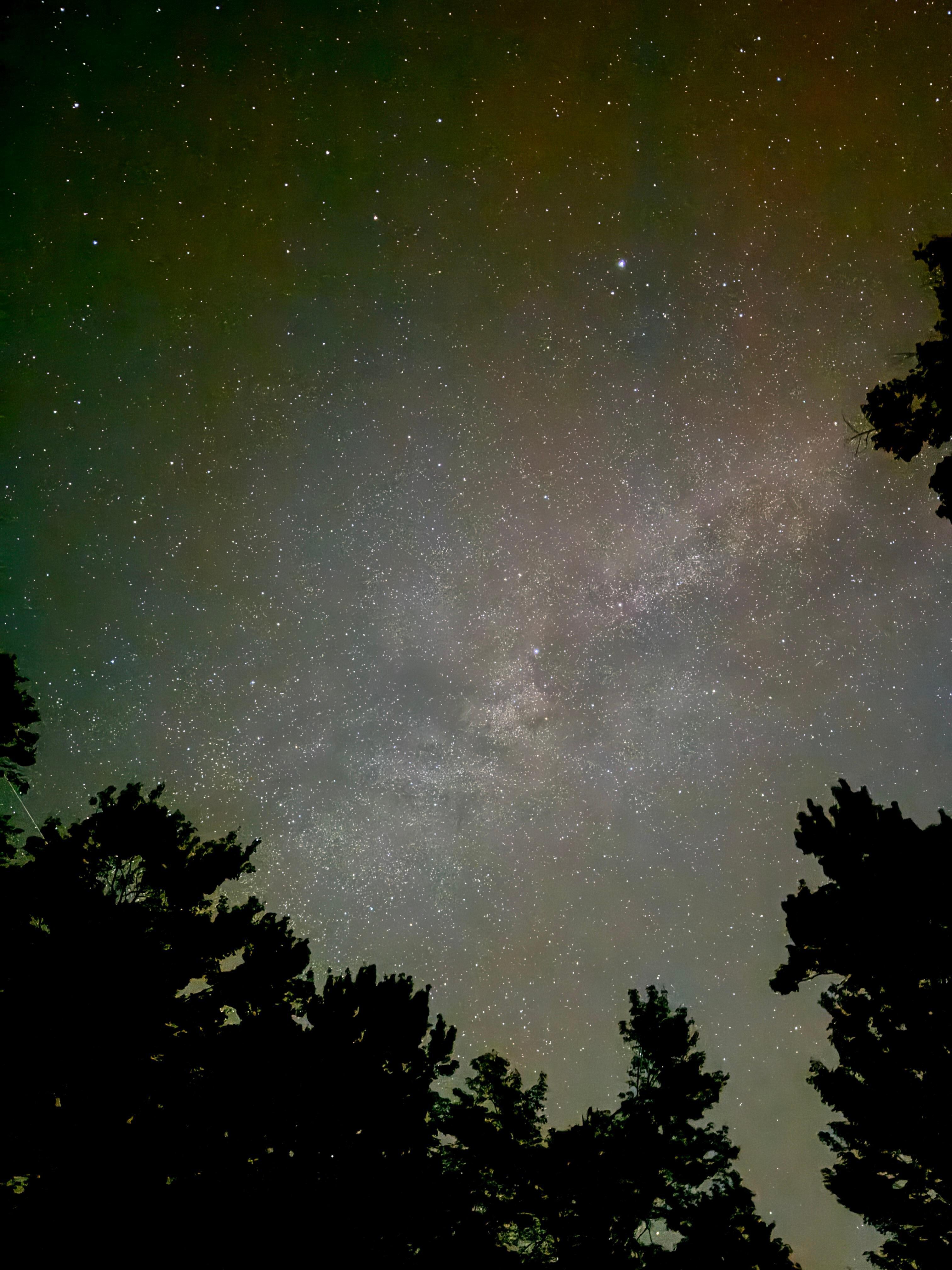 The night sky, with the Milky Way in view. Captured on an IPhone 15promax