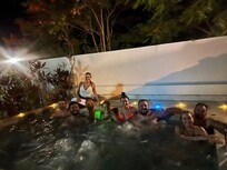 Hot tubbing on the last night!