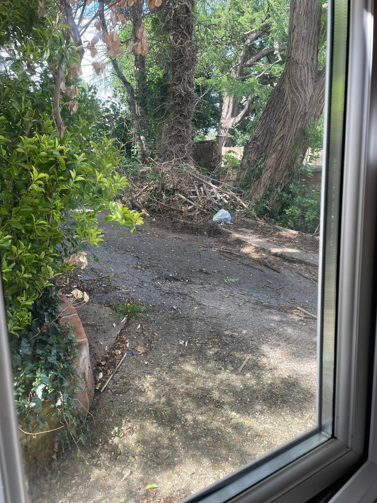 This was our view from the room, very dirty windows which you may not be able to see clearly 