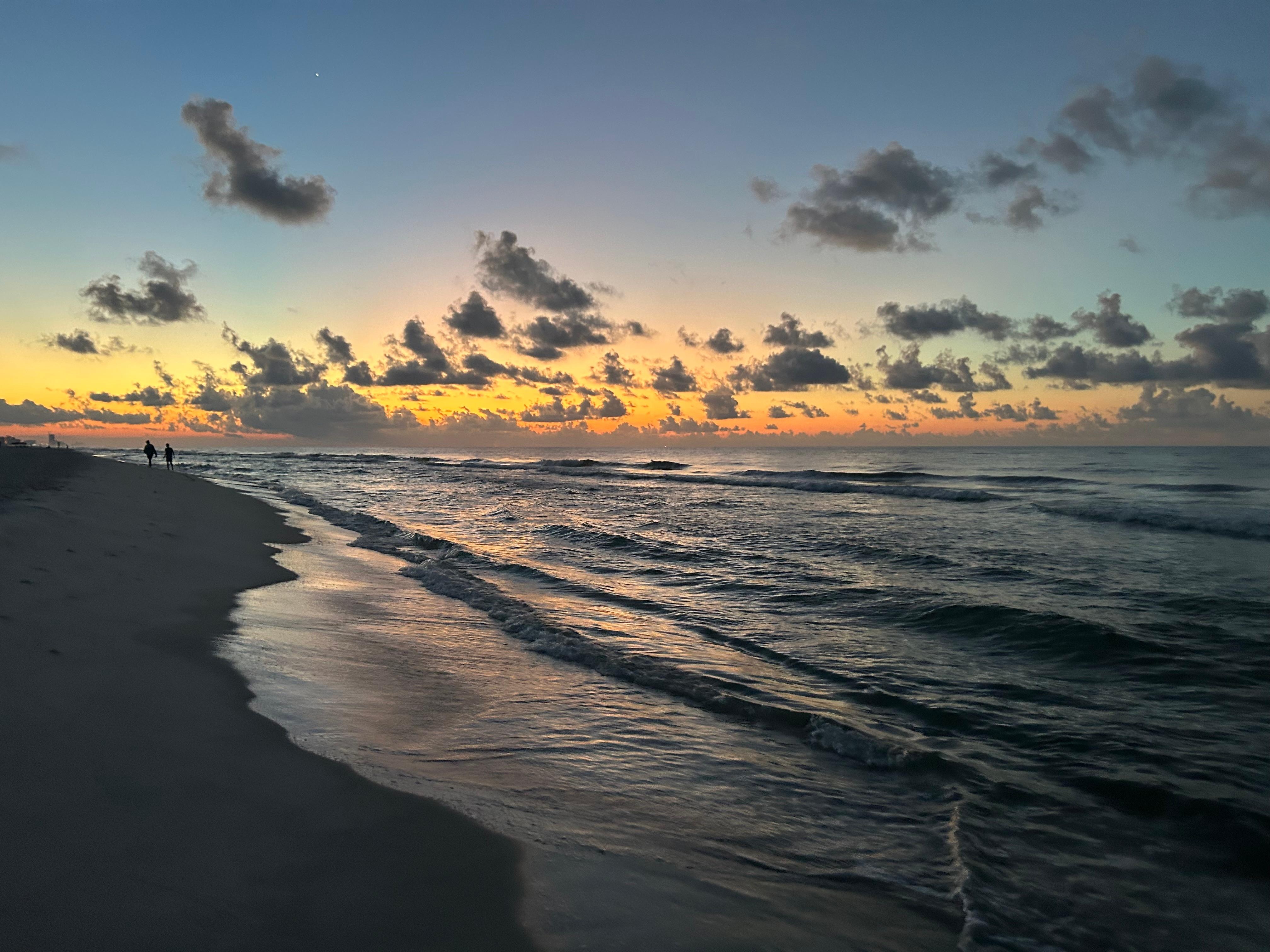 First morning sunrise from the beach