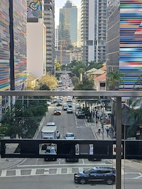 The view overlooking from the brickell center mall down S miami ave