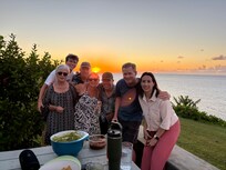 Some of my family members and I enjoying sunset and grilling our dinner