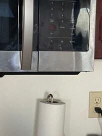 Microwave and dishes dirty