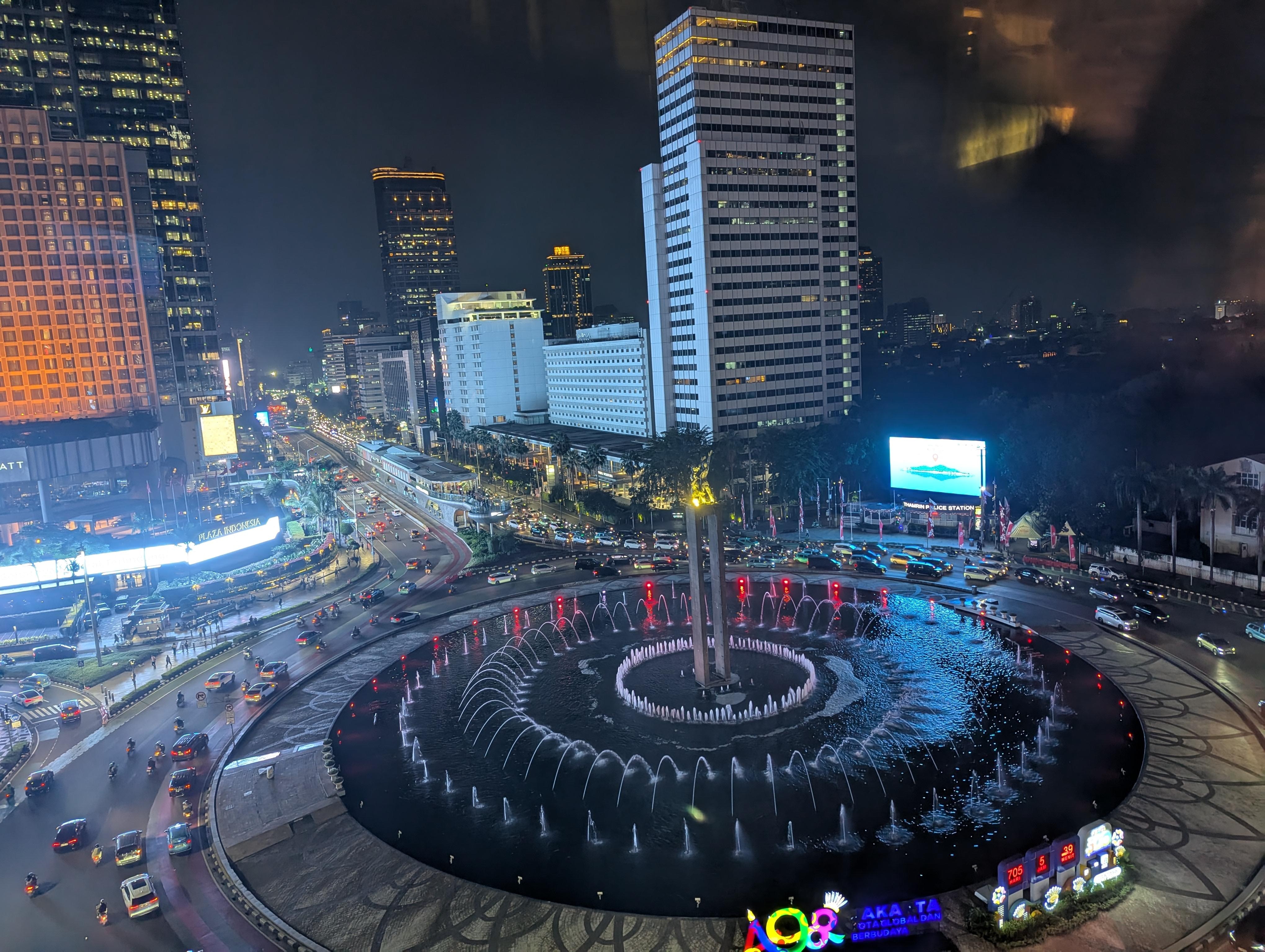 bundaran view at nite from my room