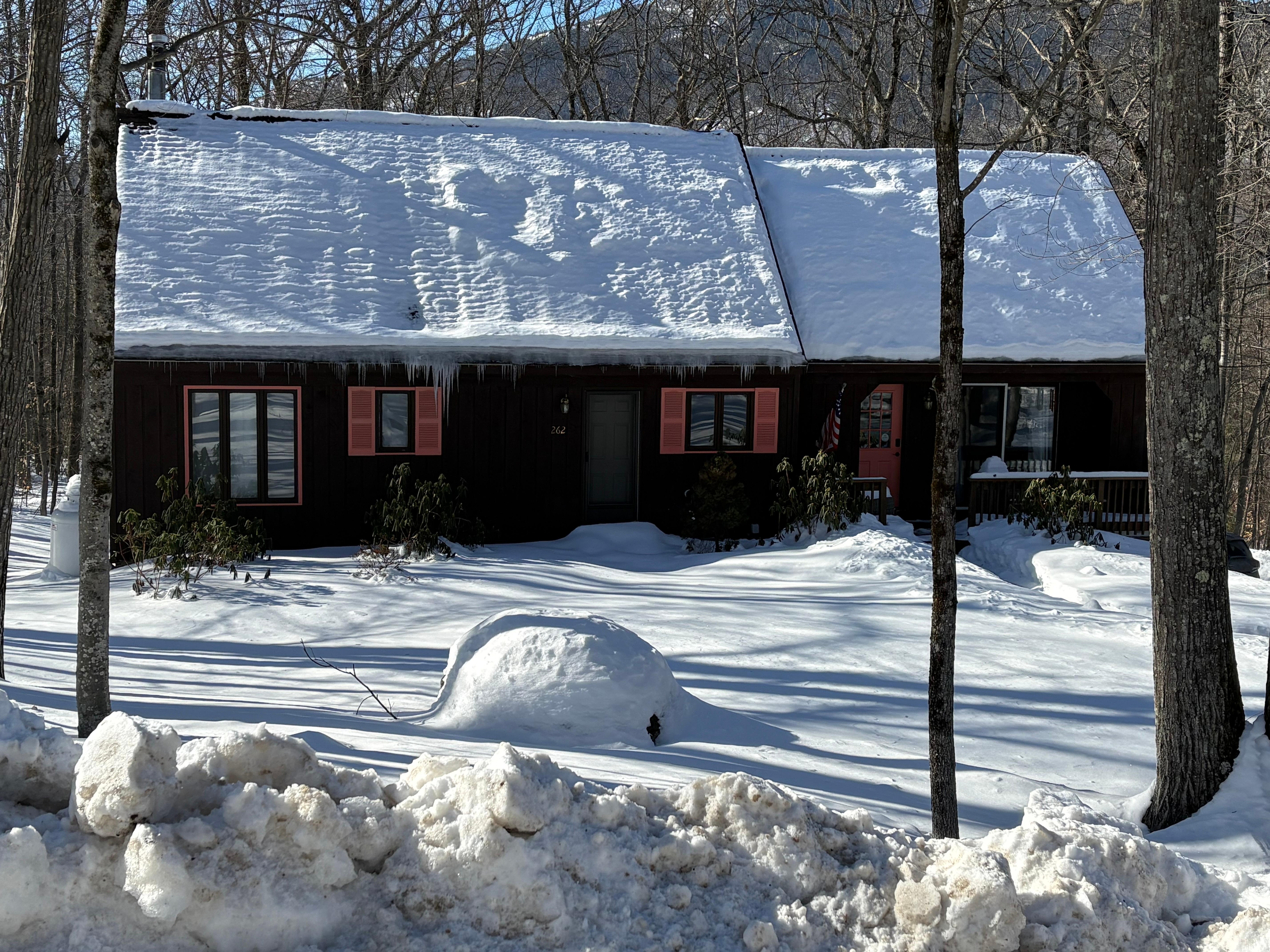 Front of property in the snow