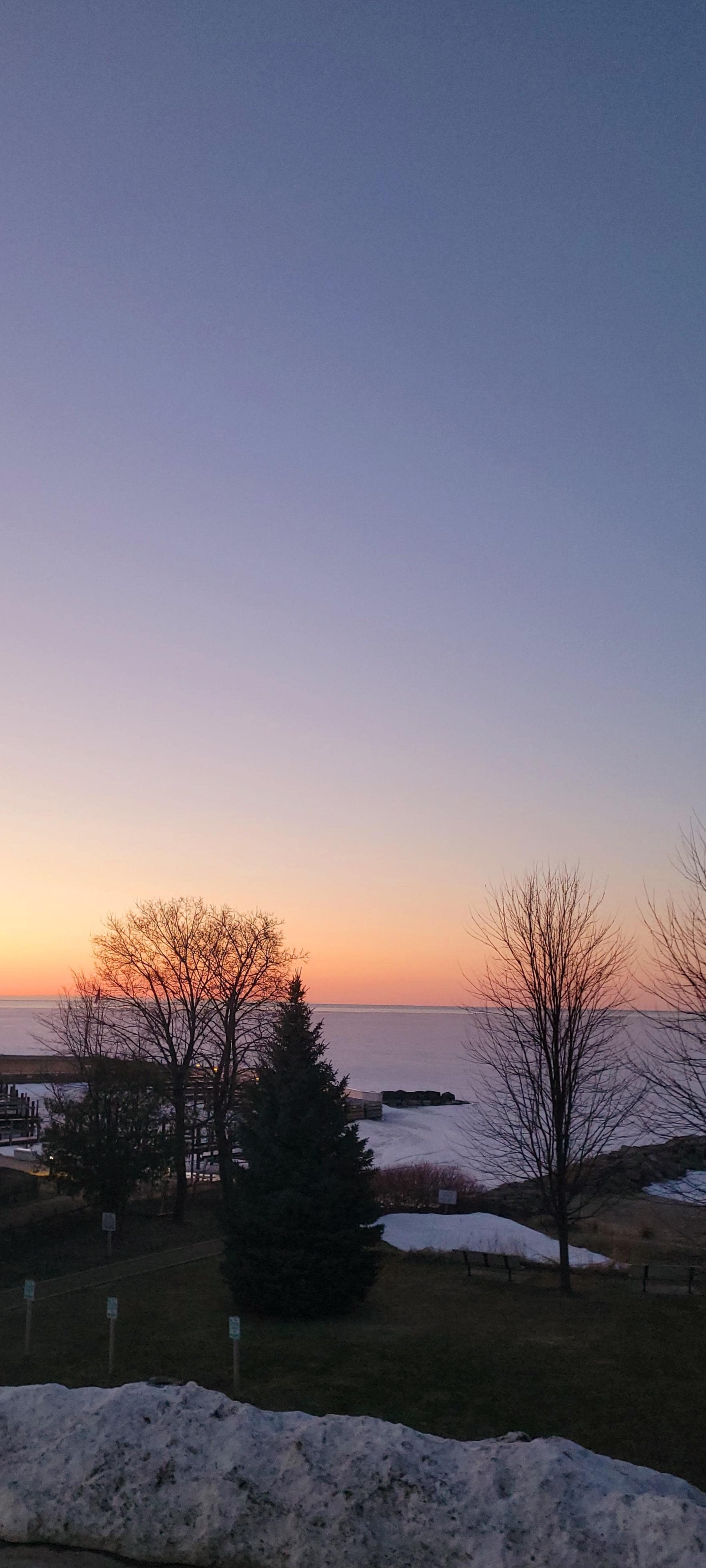 Balcony view at sunset.