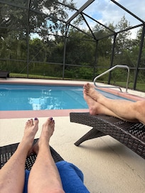 Lounging by the pool