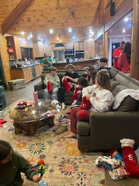 The open kitchen and living room space