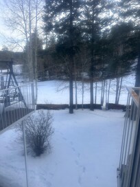 View from inside on to golf course.