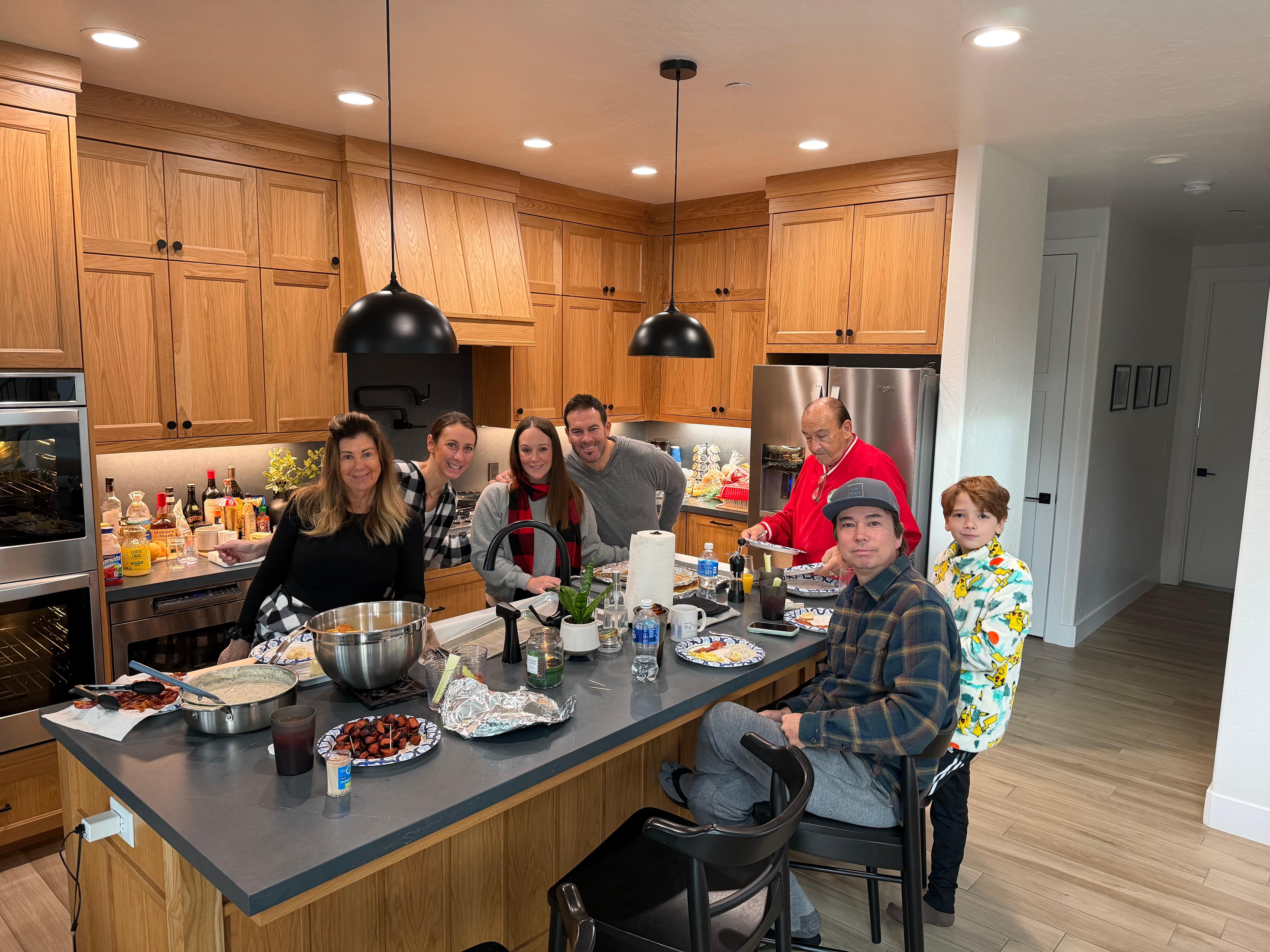 Dinner prep in the amazing kitchen that was so well equipped