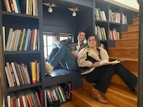 Relaxing in the reading nook before dinner.