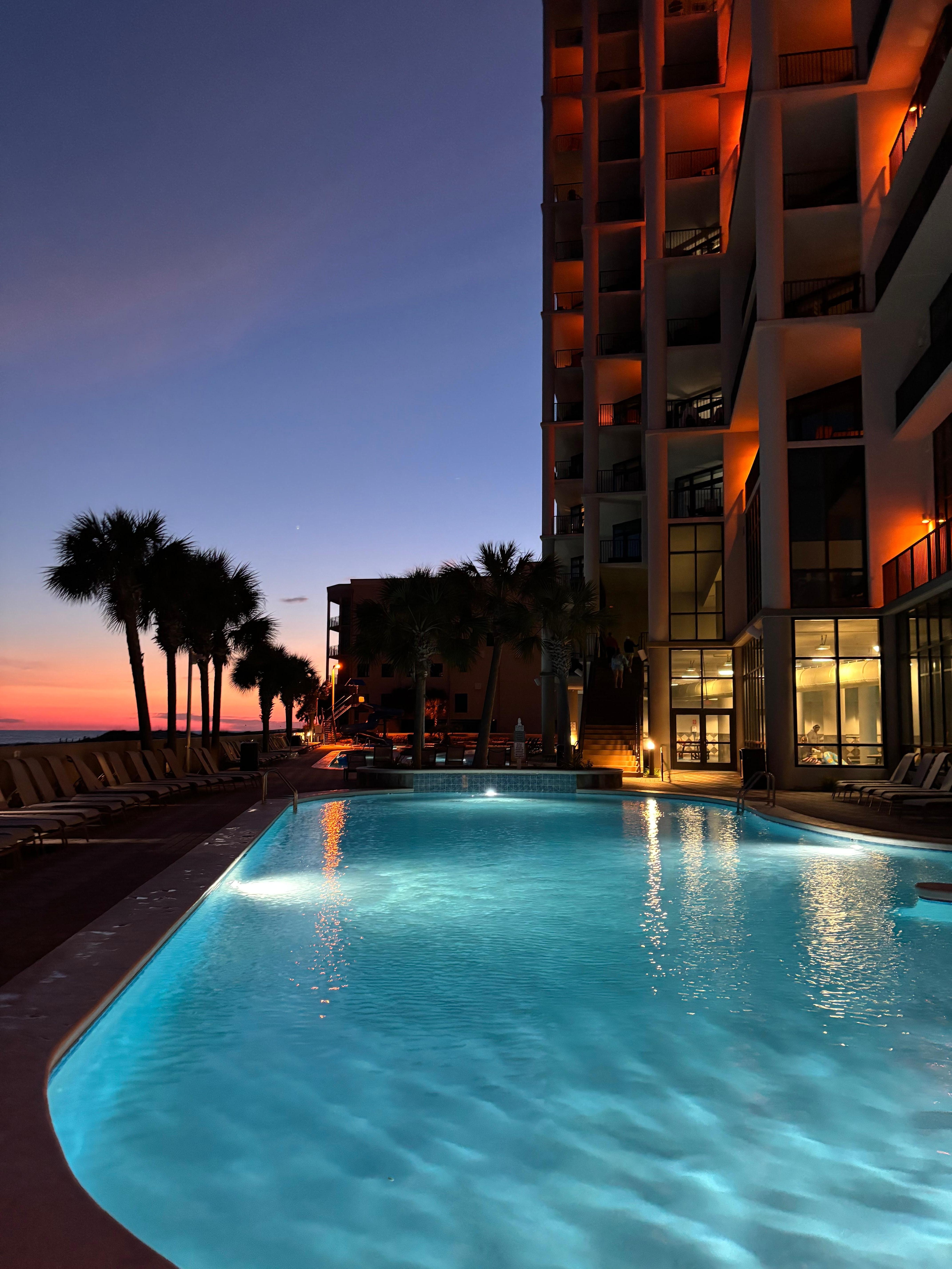 Pool at sunset