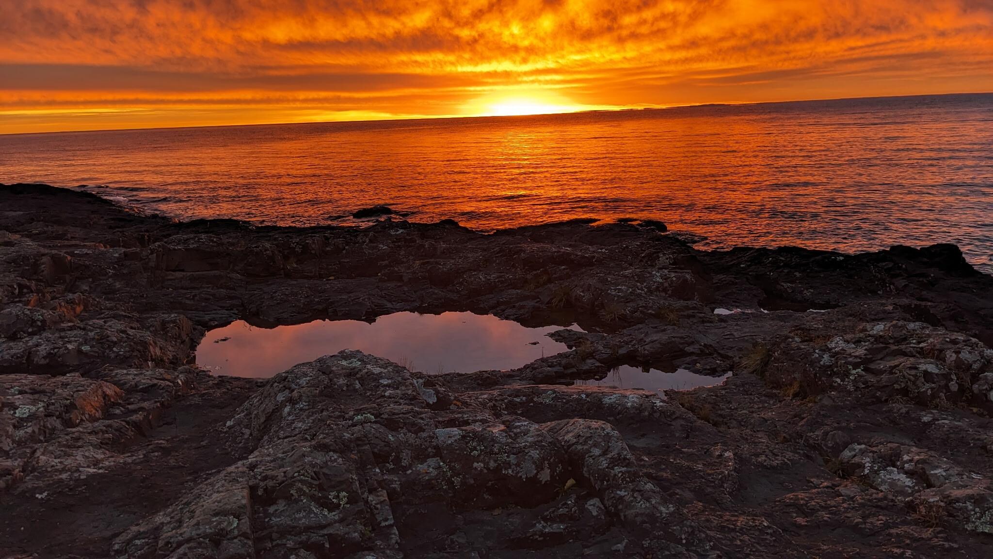 Steps from the backyard along the rocks
