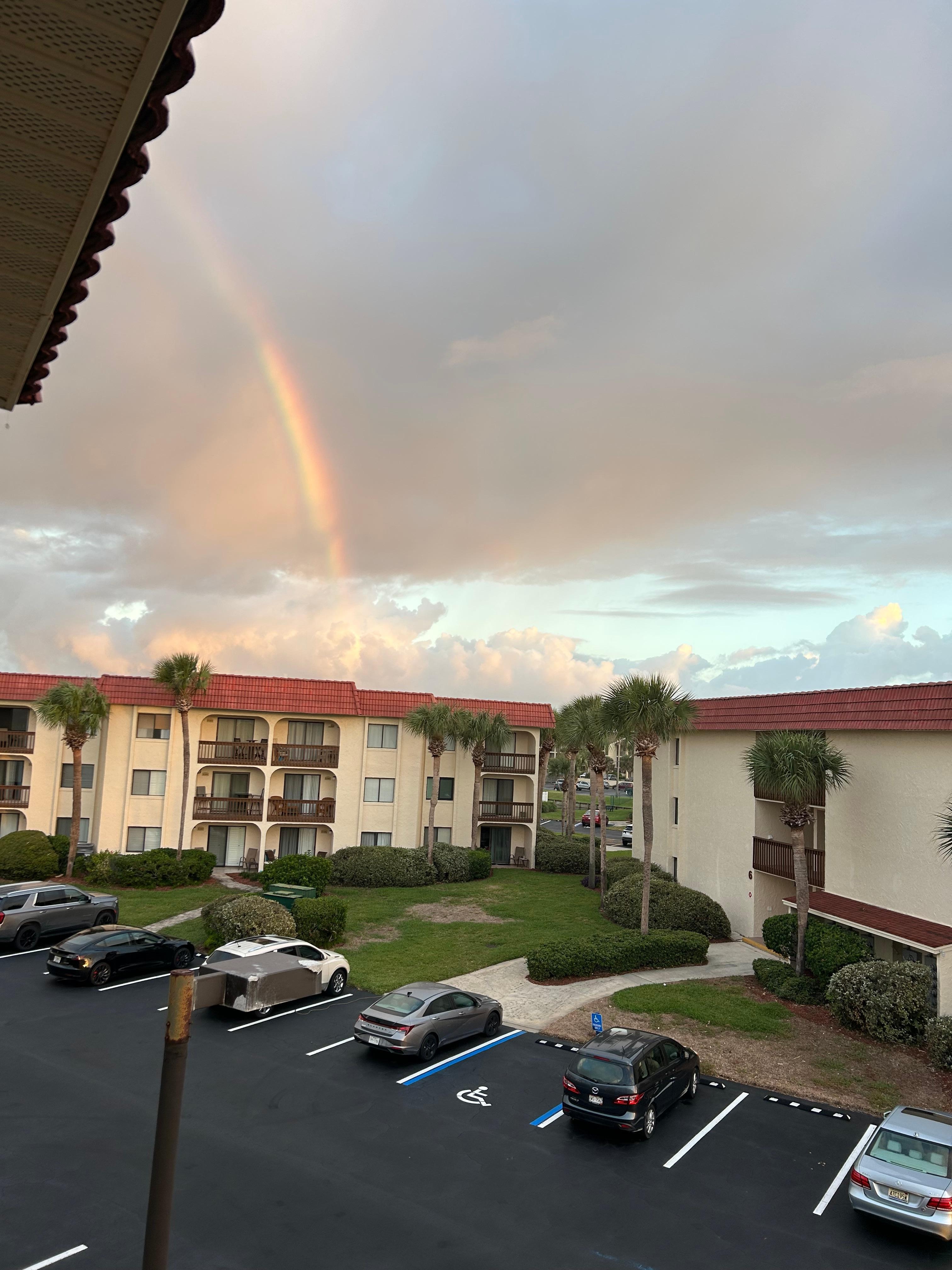 Inland rainbow view from balcony