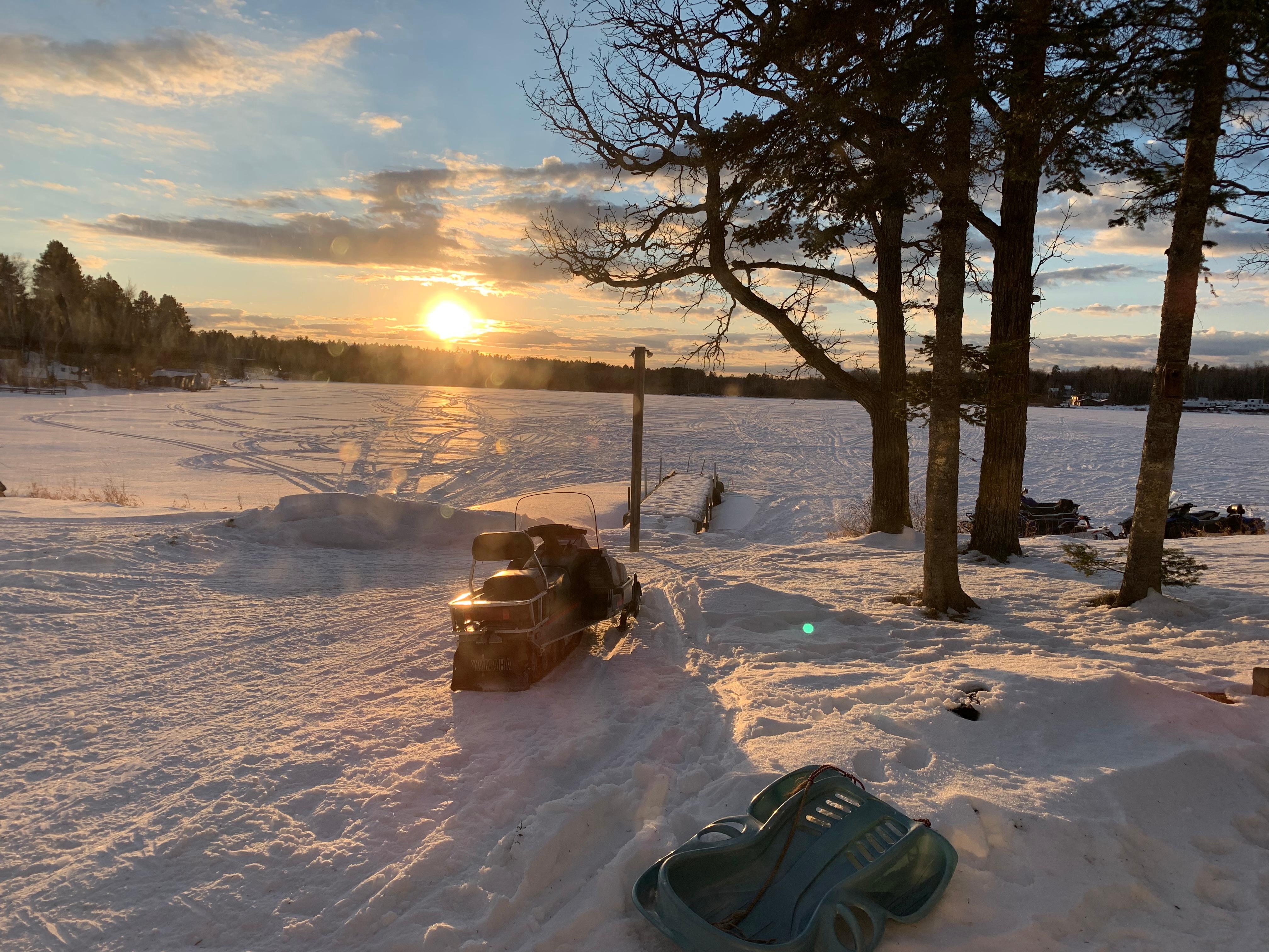 Sunset over our dock 