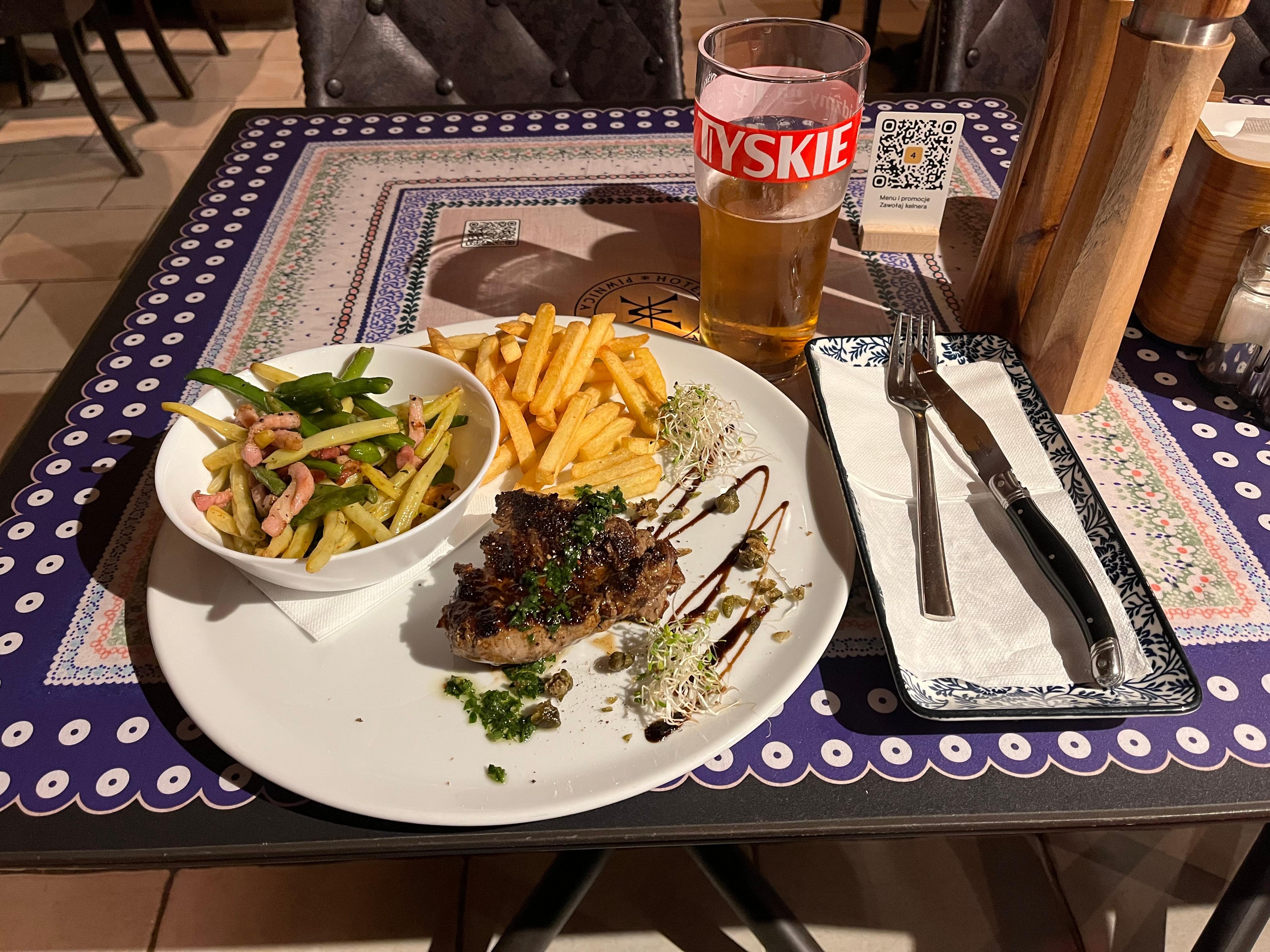 地下レストランでの夕食