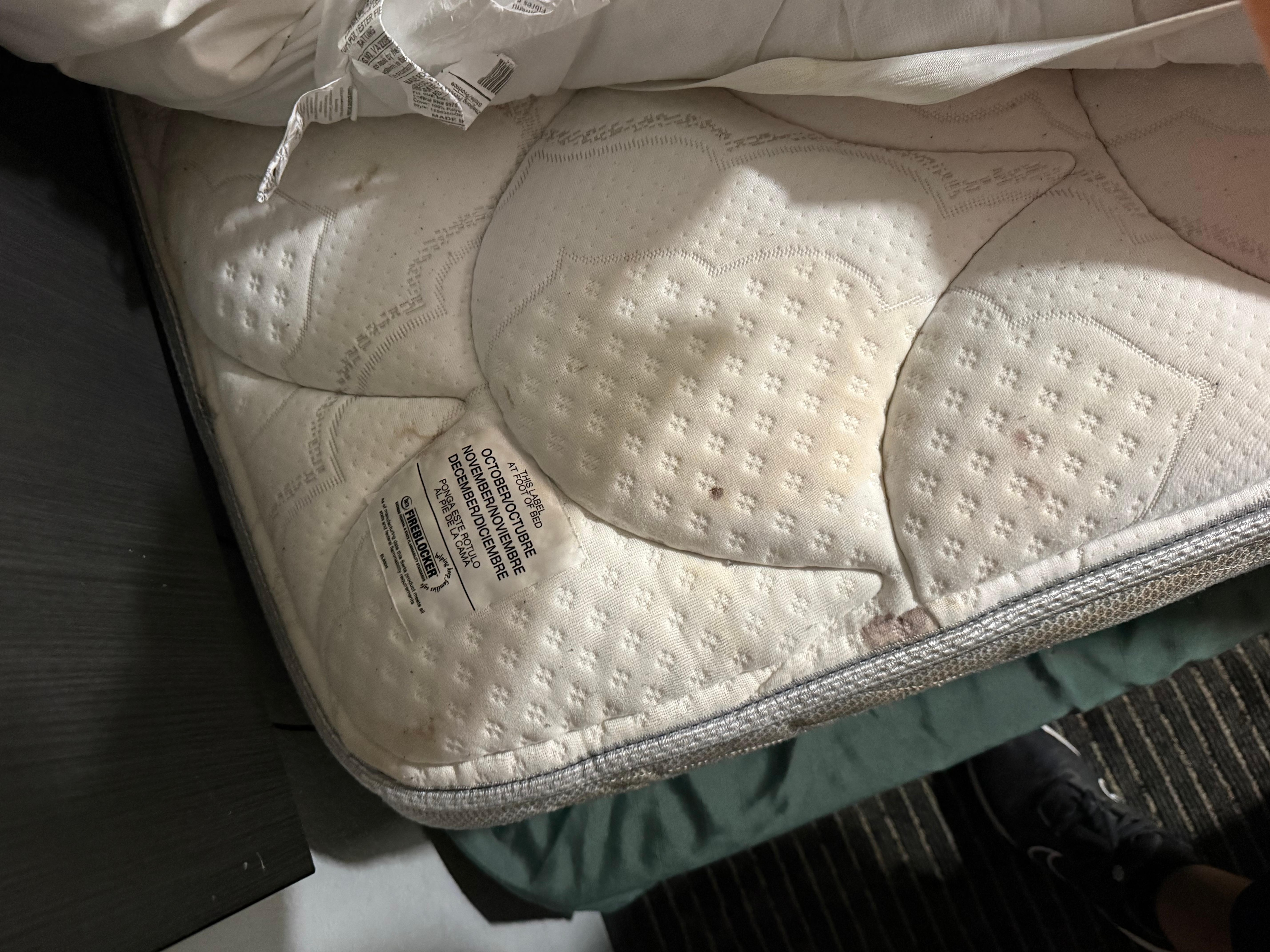 Blood/urine stains on mattress 