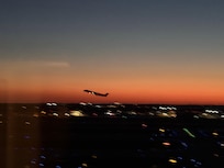 Sunset - planes taking off.