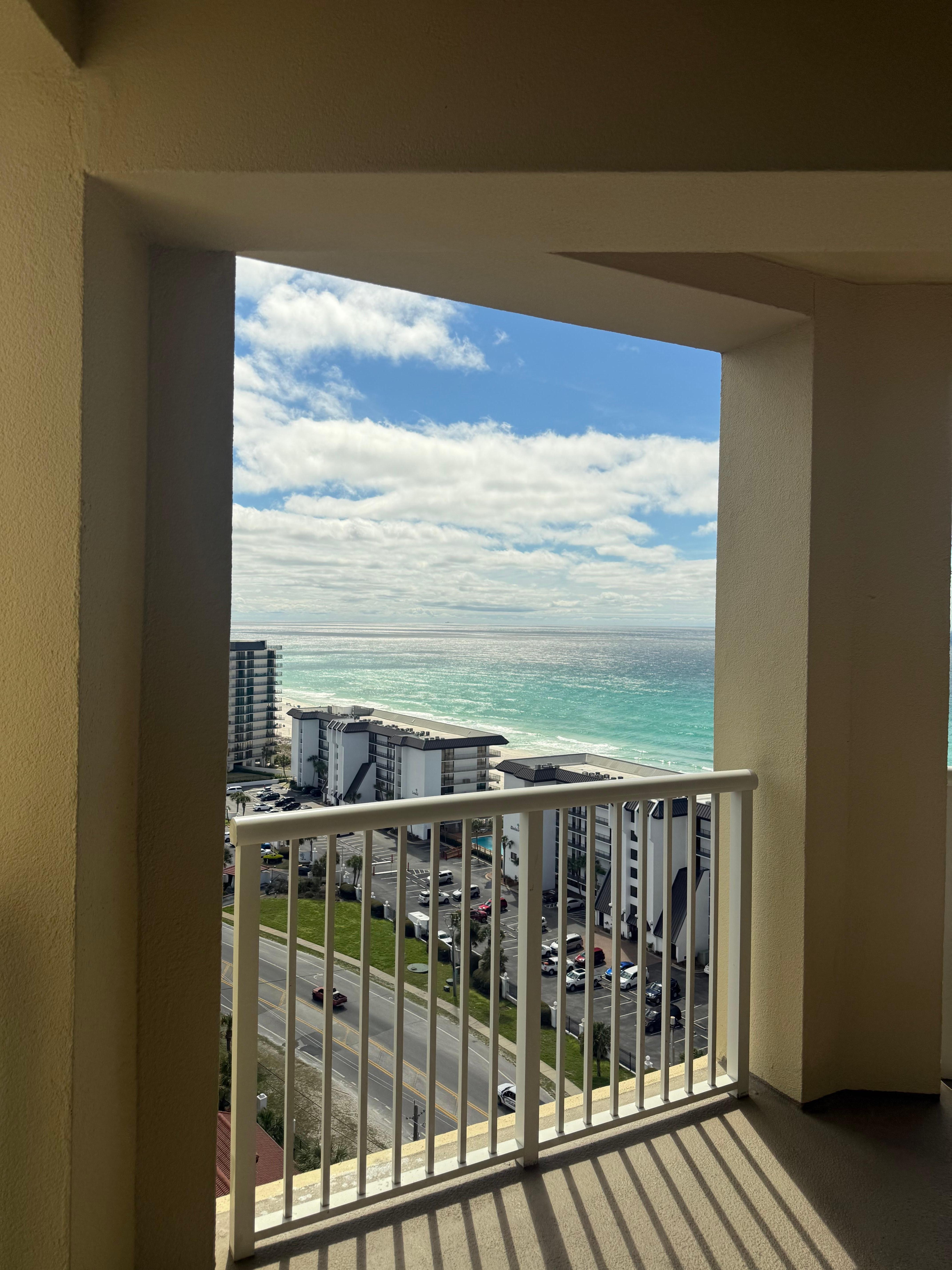 View from inside the family room are of the condo. Stepping out on the porch gives an even better and wider view.