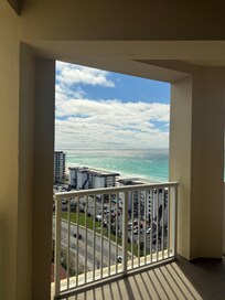 View from inside the family room are of the condo. Stepping out on the porch gives an even better and wider view.