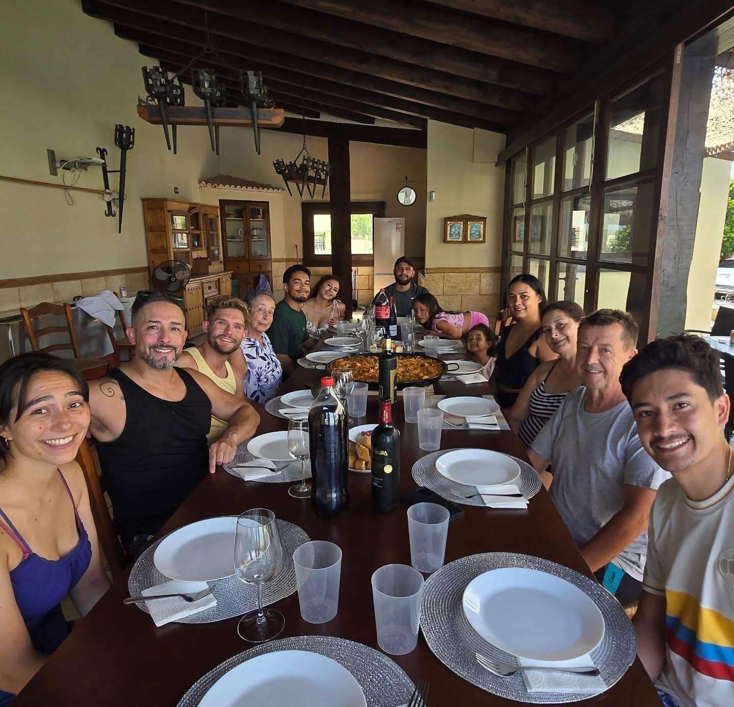 Enjoying an amazing paella 