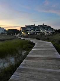 Boardwalk from beach all the way to the back door.