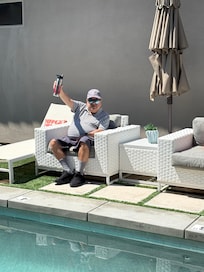 My brother enjoying himself